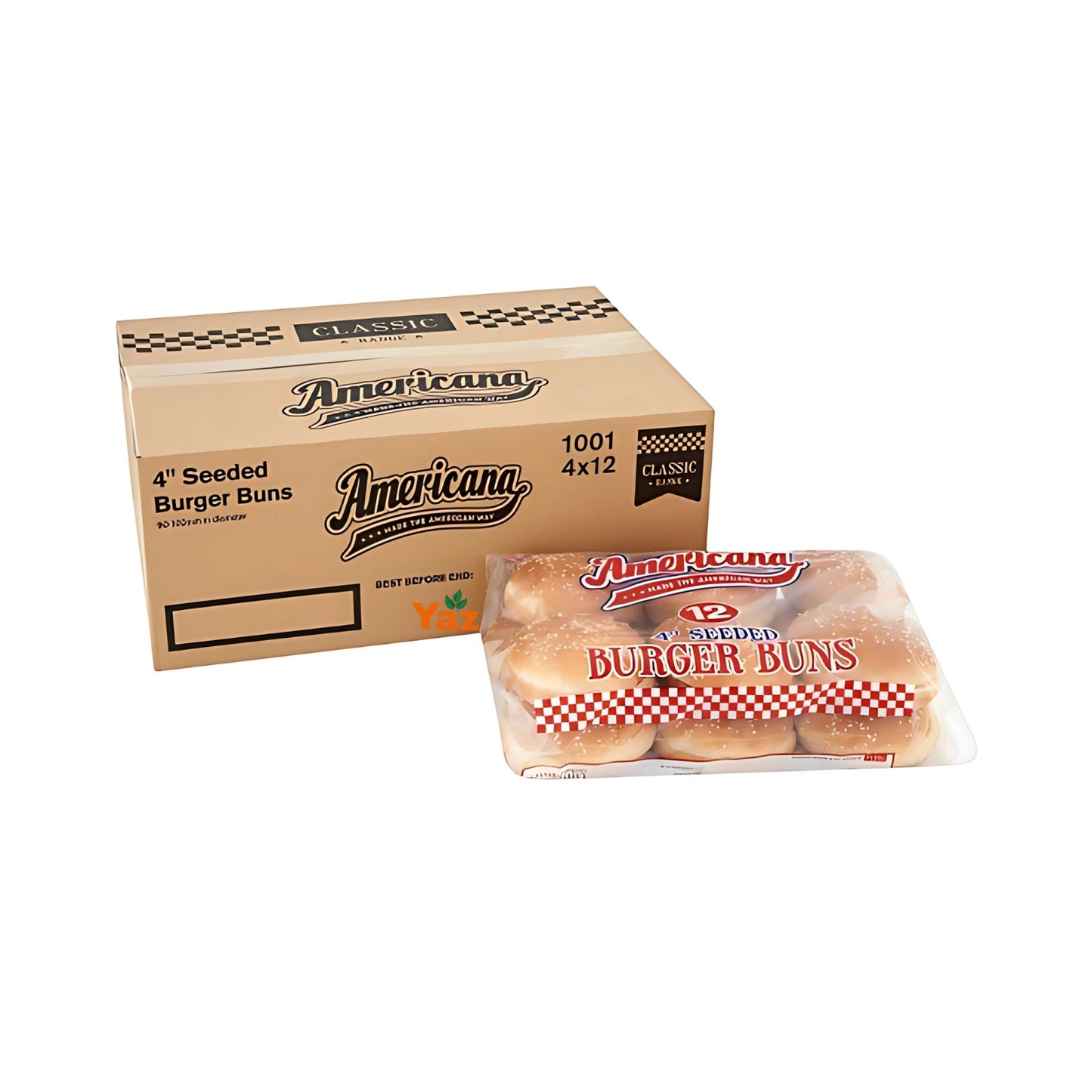 4"inch Seeded Burger Buns (AR4) Americana 1x48