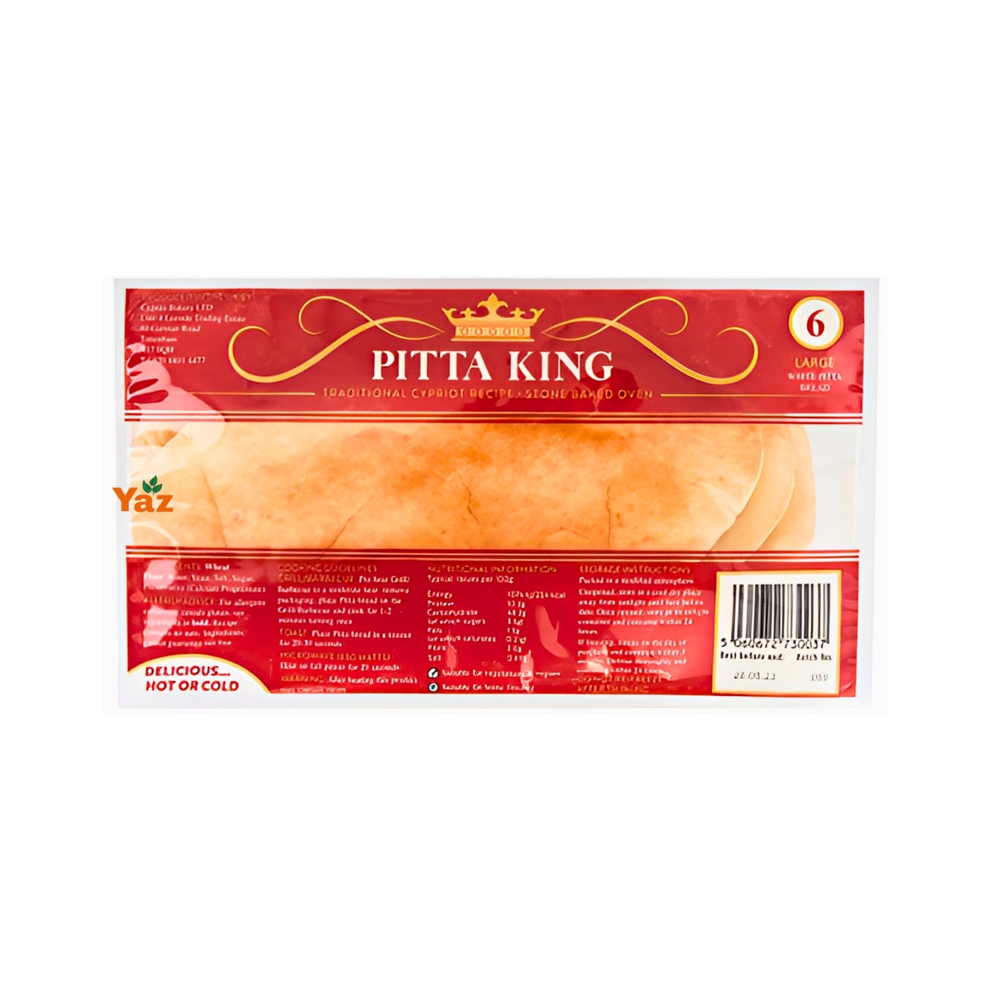 King Large Long Life Pitta Bread 18x6