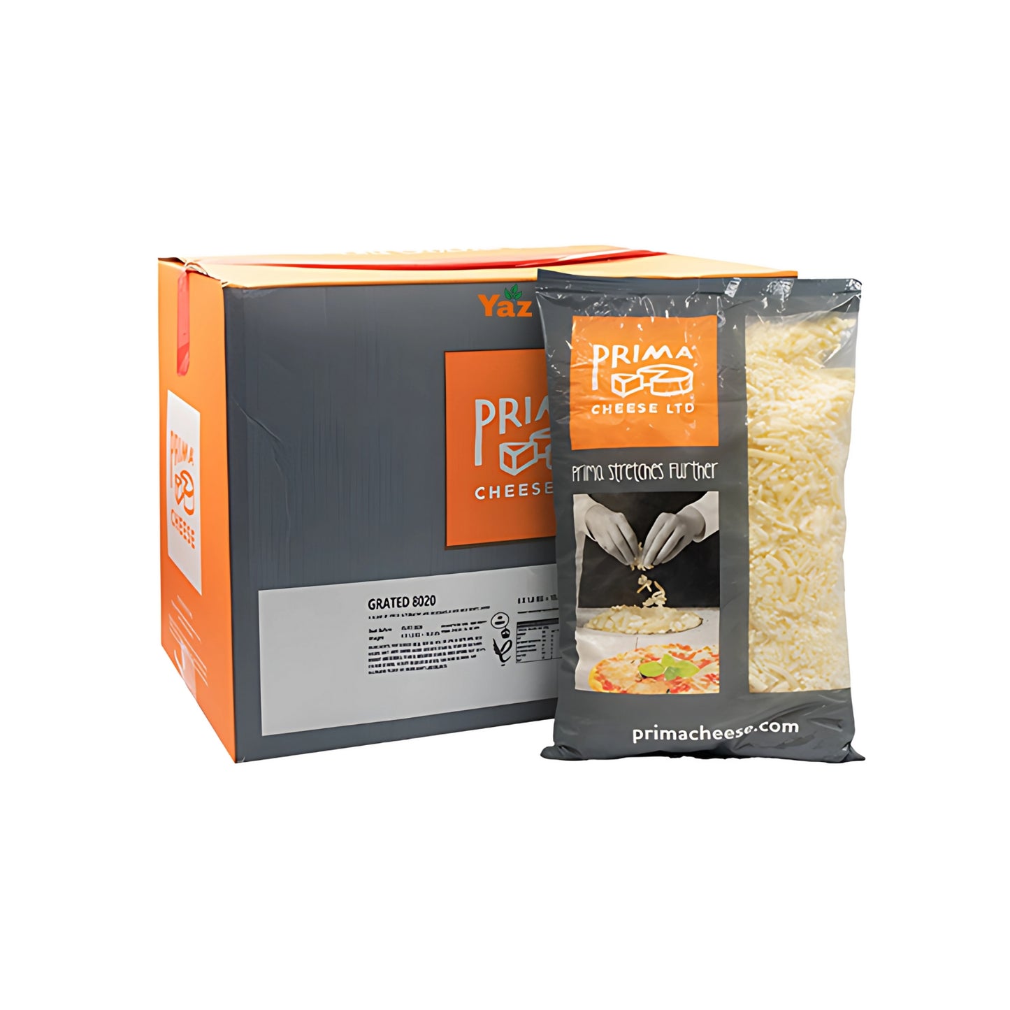 Prima Grated Pizza Cheese (80/20) 6x1.8kg
