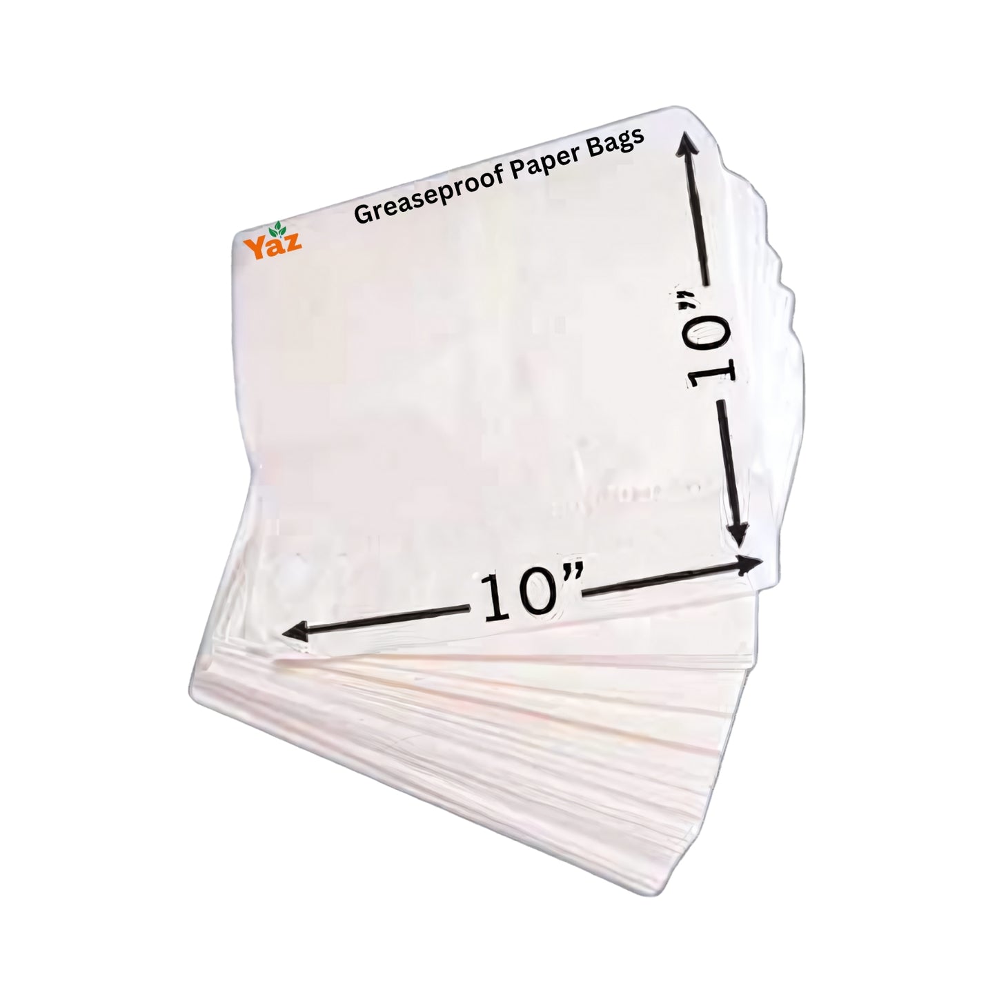 10x10 Greaseproof White Paper Bags 1x1000