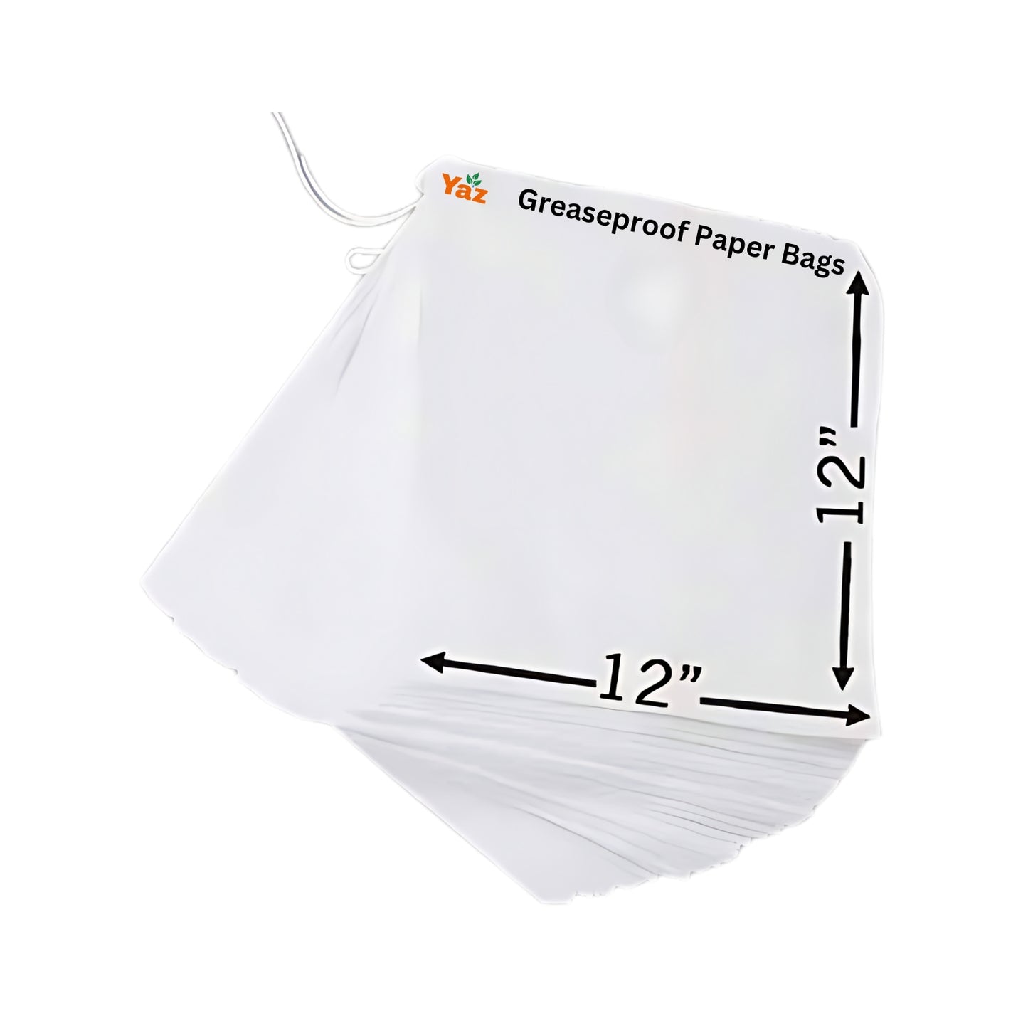 12x12 Greaseproof White Paper Bags 1x500