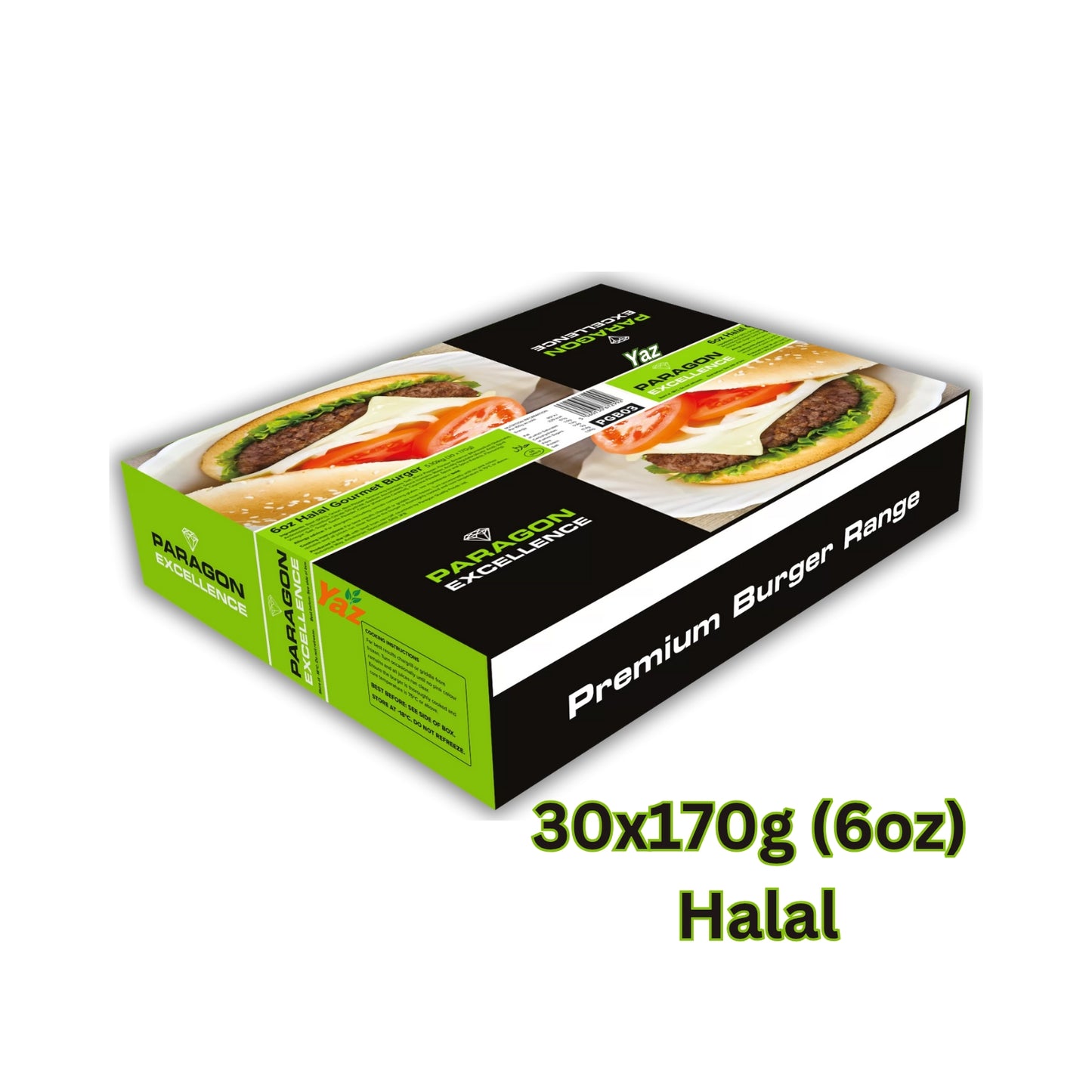 Paragon Halal Hand Made Gourmet Burger (6oz) 30x170g