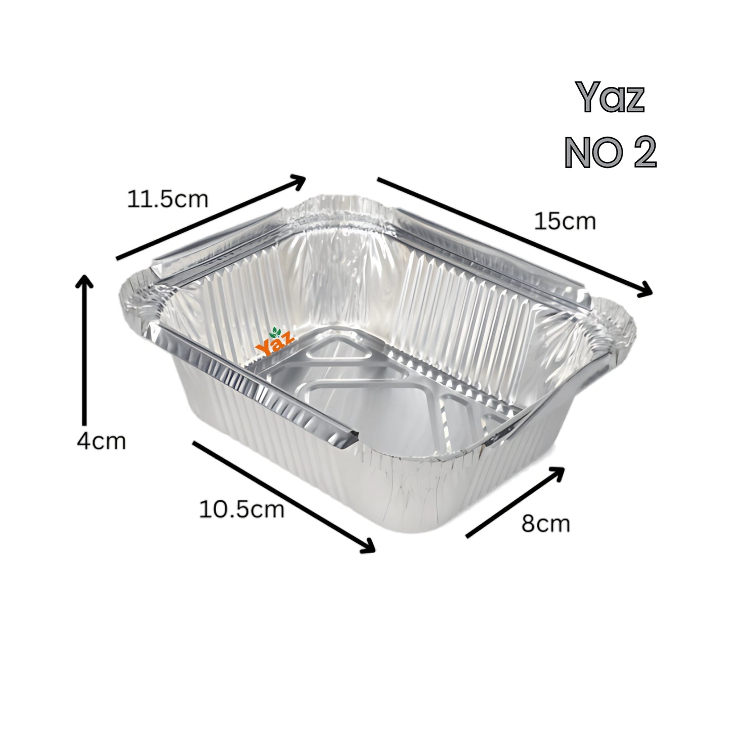 NO 2 Foil Tray Aluminium Containers (No2) 1x1000