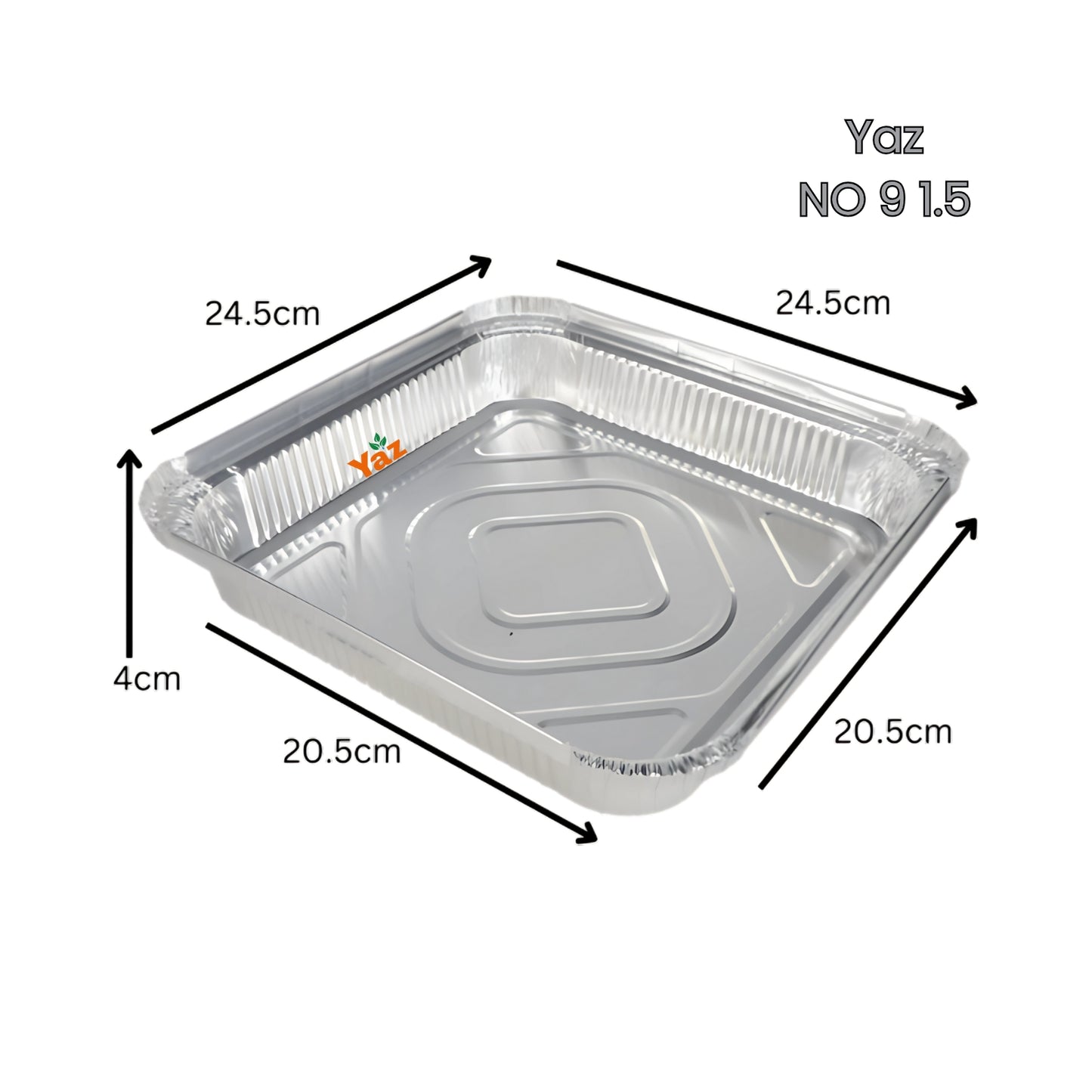 NO 9 1.5" Shallow Foil Tray Aluminium Containers (No9) 1x200