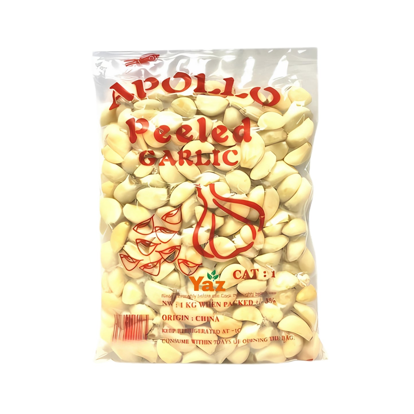 Peeled Fresh Garlic Cloves in Vacuum Pack 1kg