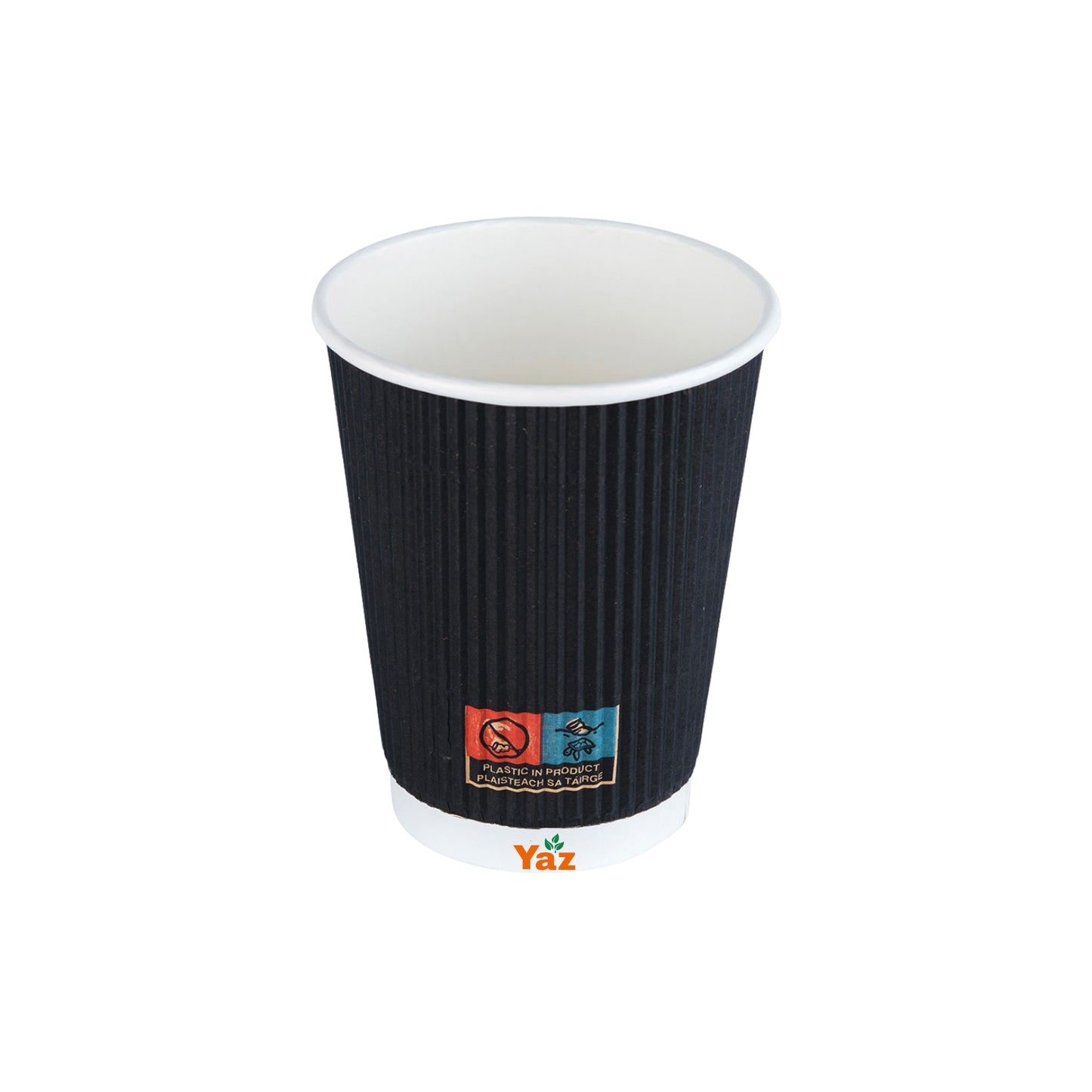 8oz Black Ripple Hot Paper Coffee Cups 1x500