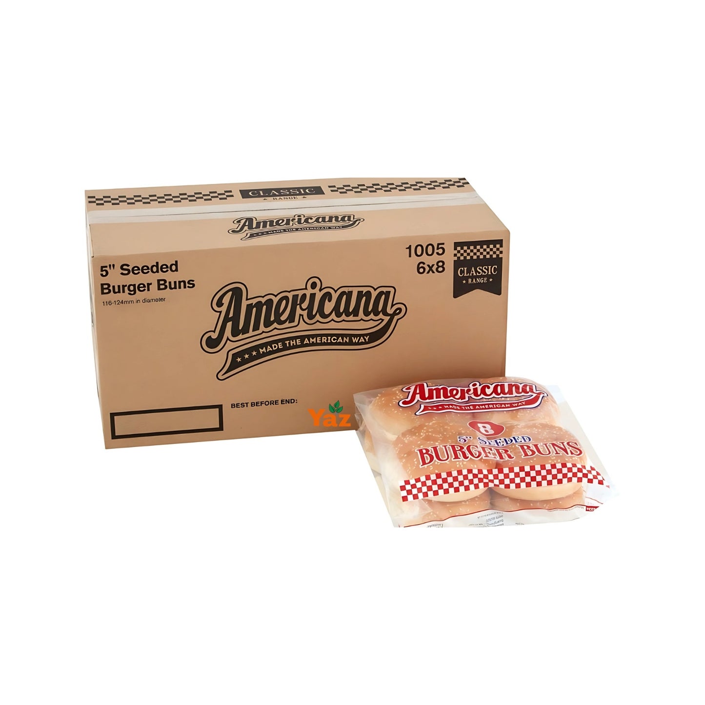 5"inch Seeded Burger Buns (AR5) Americana 1x48