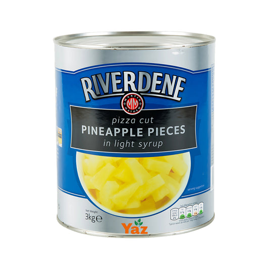 Riverdene Pizza Cut Pineapple Pieces in Big Tins 1x3kg