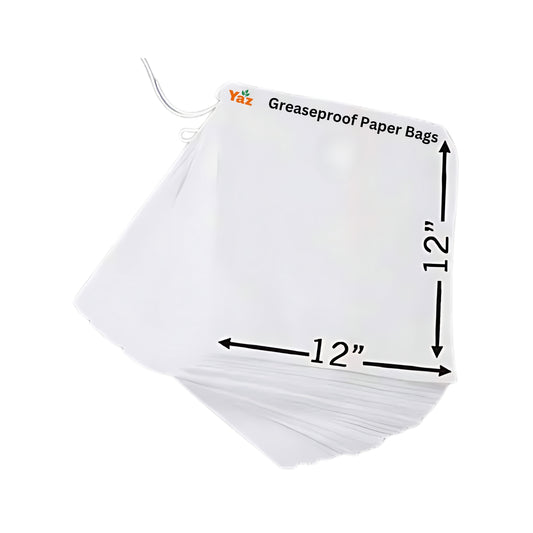 12x12 Greaseproof White Paper Bags 1x500
