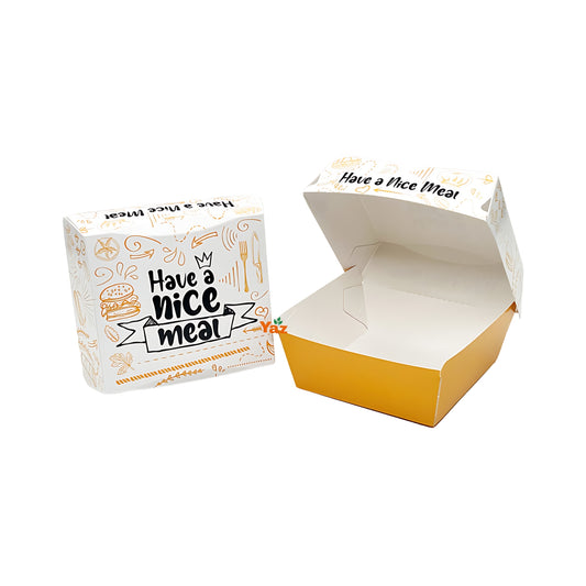 HB6 Printed Cardboard Take Away (S) Burger Boxes 1x200