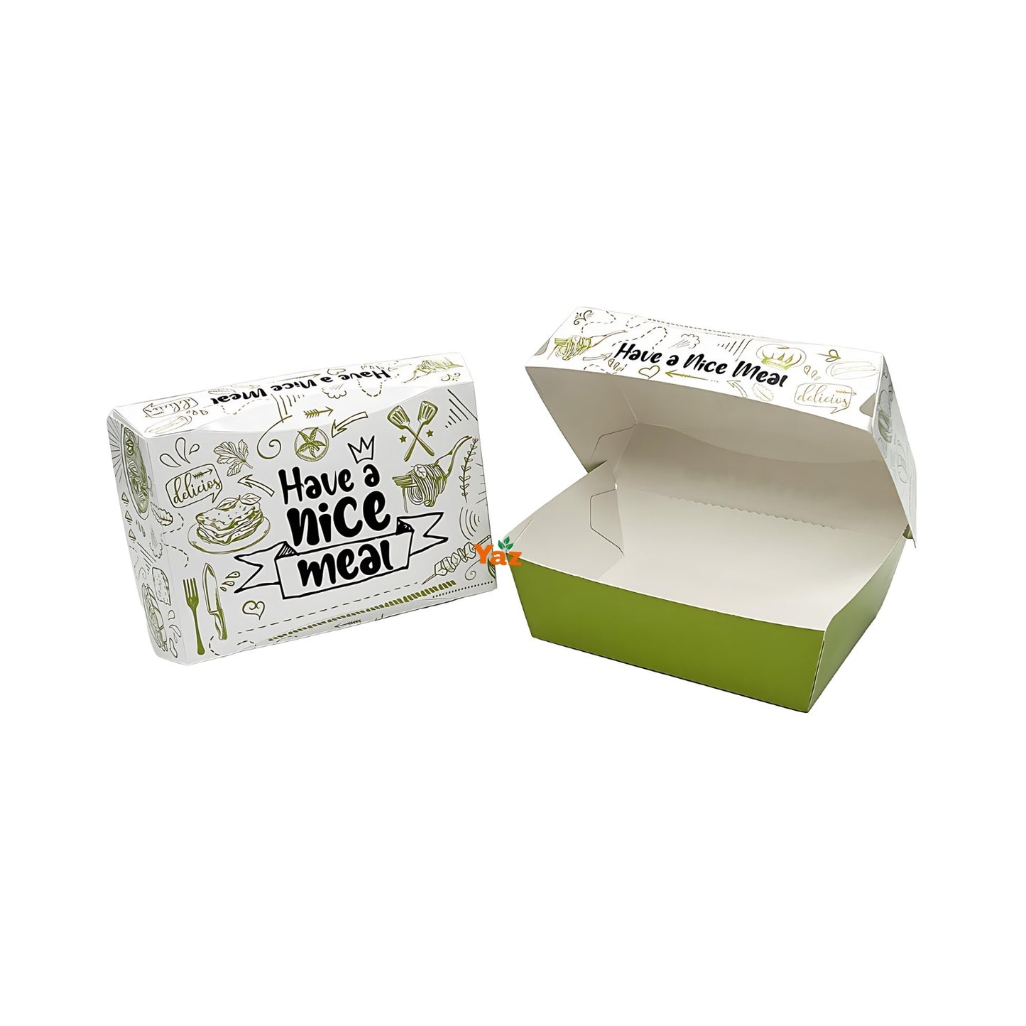 HB9 Printed Cardboard Take Away (M) Food Boxes 1x200