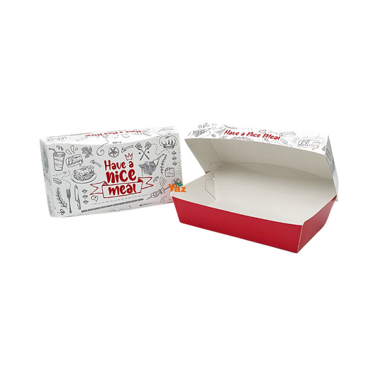 HB10 Printed Cardboard Take Away (L) Food Boxes 1x200