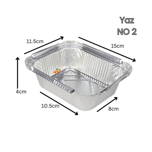 NO 2 Foil Tray Aluminium Containers (No2) 1x1000