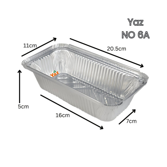 NO 6A Foil Tray Aluminium Containers (No6a) 1x500