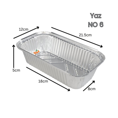 NO 6 Foil Tray Aluminium Containers (No6) 1x500