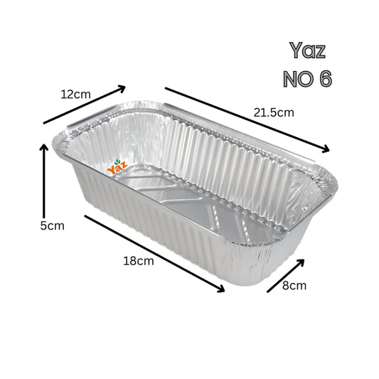 NO 6 Foil Tray Aluminium Containers (No6) 1x500