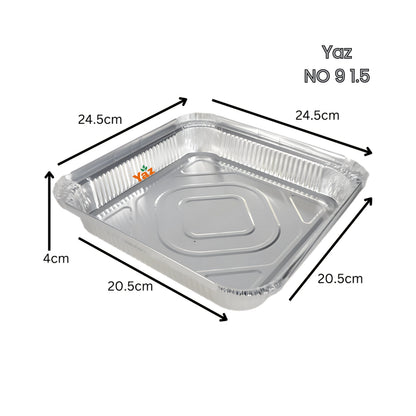 NO 9 1.5" Shallow Foil Tray Aluminium Containers (No9) 1x200