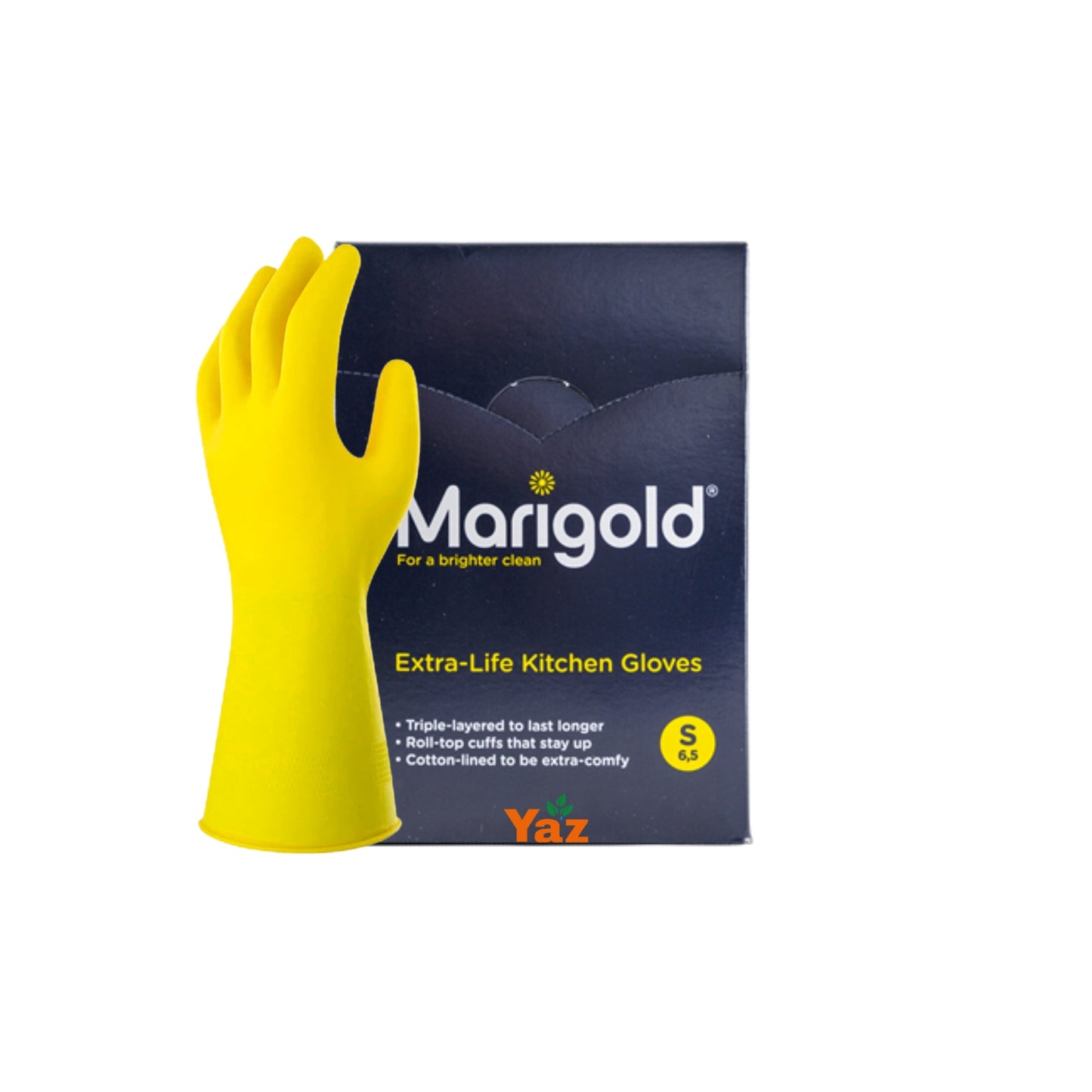 Marigold Small Yellow Rubber Gloves (S) 1x6 Pairs