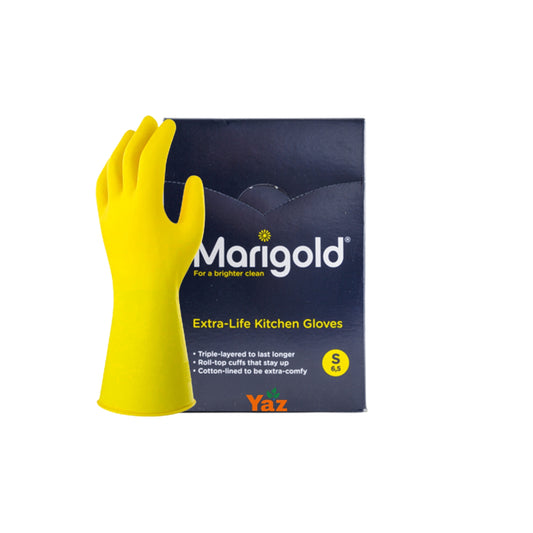 Marigold Small Yellow Rubber Gloves (S) 1x6 Pairs