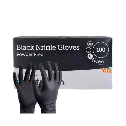 Medium Black Nitrile Disposable Gloves (M) 1x100