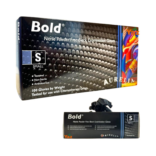 Bold Small Black Nitrile Gloves (S) 1x100