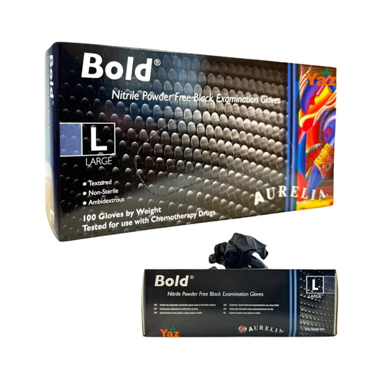 Bold Large Black Nitrile Gloves (L) 1x100