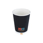 8oz Black Ripple Hot Paper Coffee Cups 1x500