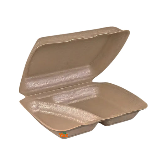 Brown Infinity (XL) MB2 2Compartment Take Away Food Boxes 1x150
