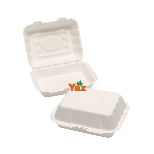 BHB9 (M) Clamshell Bagasse Take Away Food Boxes (7"x5") 1x250