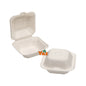 BHB6 (S) Clamshell Bagasse Take Away Food Boxes (6"x6") 1x500